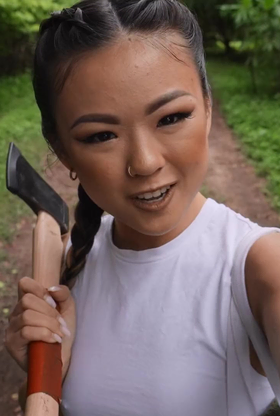 Nice Asian Nymph Lulu Chu Gets Romped In The Woods