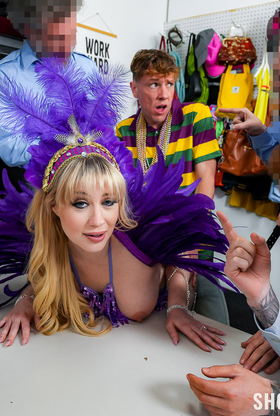 Fabulous Festive MILF With Yam-sized Melons Gets Penalized For Stealing images (Jessica Ryan)