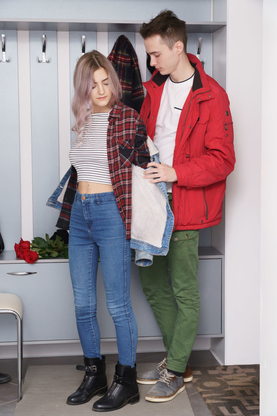 Adorable slim teen Eva Elfie unsheathes her huge boobs and gets stuffed on a chair