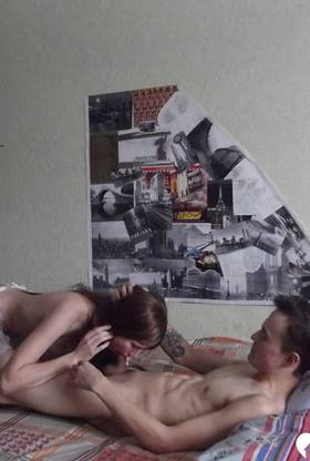 First-timer dark-haired girlfriend gets cuffed and nailed from behind