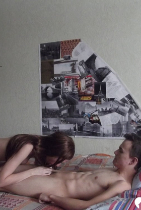 First-timer dark-haired girlfriend gets cuffed and nailed from behind