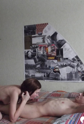 First-timer dark-haired girlfriend gets cuffed and nailed from behind