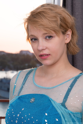 Elegant honey Uli liquidates her dress and lingerie to finger her fur covered honeypot