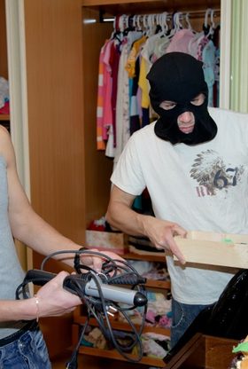 Watch how this tiny dark-haired teen with a nub-trimmed pussy gets pounded by two horny home invaders