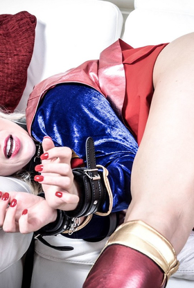 Victoria Summers gets a rough ride in a Superman outfit