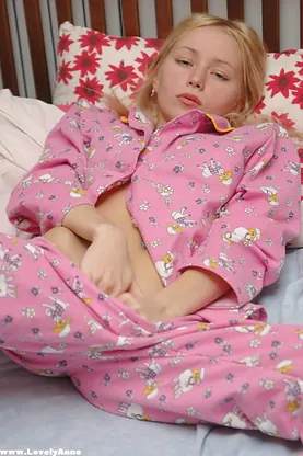 Lovely Anne spreads her legs wide open for some solo fun in her panties