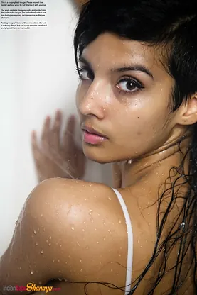 Shanaya strips her wet sundress and flaunts her gorgeous ass in the tub