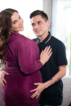 Natasha Nice seduces a young guy into pegging her tight ass and milking his big cock