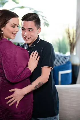 Natasha Nice seduces a young guy into pegging her tight ass and milking his big cock