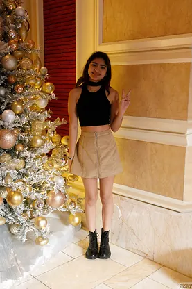 Naughty Indian teen Hazel Heart flaunts her panties & takes a bare home pounding