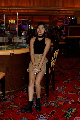 Naughty Indian teen Hazel Heart flaunts her panties & takes a bare home pounding