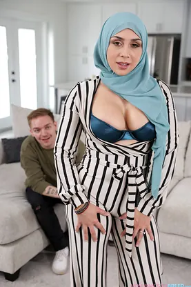 Stepmom, MILF & arab stepmom get caught in the act by stepson's big tits