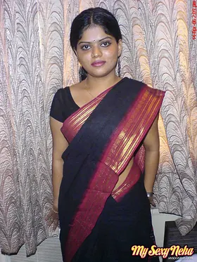 Indian babe Neha strips down and reveals her hairy legs and nipples in a public apartment