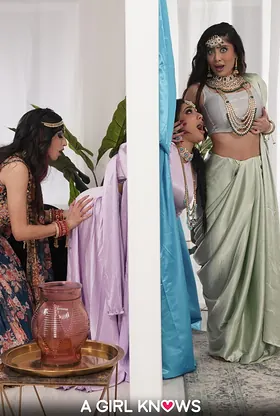 Marina Maya, Yasmina Khan & Aaliyah Yasin in a wild Indian threesome with insatiable lesbian eating