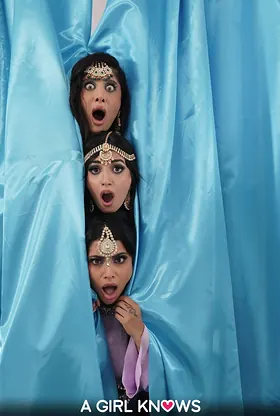 Marina Maya, Yasmina Khan & Aaliyah Yasin in a wild Indian threesome with insatiable lesbian eating