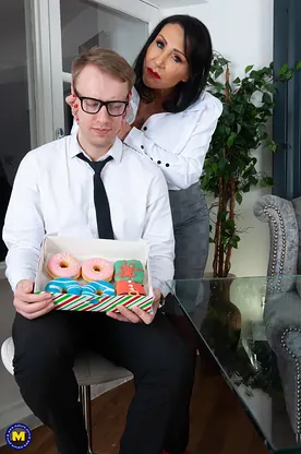 Nicole DuPapillon, the Chinese MILF, takes on a kinky stud in uniform