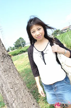 Karin Asahi uncovers her massive tits & wet pussy in the great outdoors