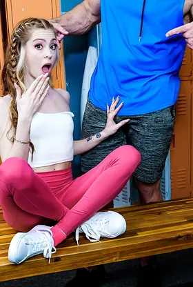 Watch Explicit Kait's tight pussy get destroyed in the locker room by a hard cock