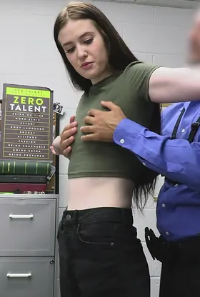 Elderly Boy Punishes Thief Athena Heart's Natural Tits & Pussy