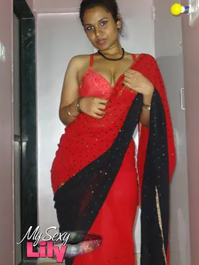 Lily Singh's Indian Solo in Scarlet Sari: Uncovers Her Natural Melons