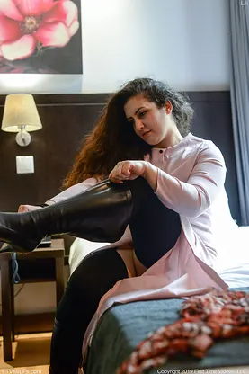 Watch Miss Arab Lili, the dark-haired BBW, tease her upskirt coochie with a tight, wet pussy