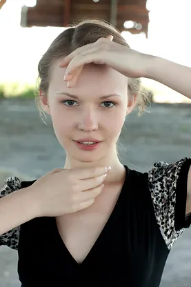 Watch petite Russian teen Virginia Sun strip down & tease in public