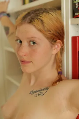 Melissa's short hair braids her gorgeous naked body while debuting in a sexy lingerie