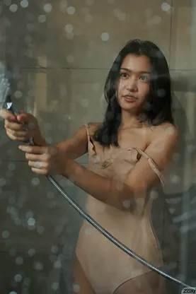 Naughty Chinese babe Banana Li seduces her man in a sensual solo show