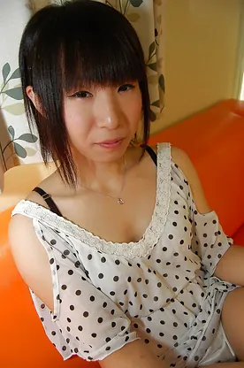 Yuki Hamatani, a cute Japanese teen, strips and masturbates in lingerie