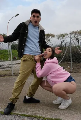 Giulia Napolitano seduces Papi Rodriguez before they pound her tight pussy in public