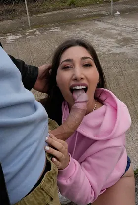 Giulia Napolitano seduces Papi Rodriguez before they pound her tight pussy in public