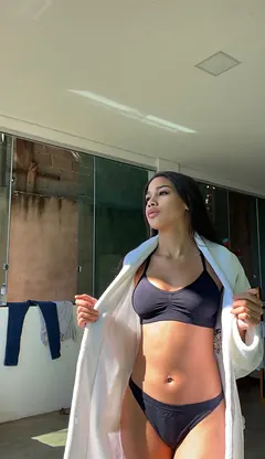 Real Ana Pereira flaunts her stunning body in a bikini and panties for a solo shoot