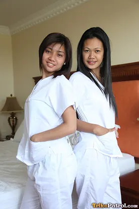 Filipina hotties Joanna and Fun share a steamy POV session of spreading, pinay and hairy pussy action