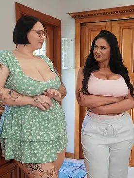 Kailani Kai and Jadynn Stone take turns getting boned by a geeky red-haired babe in a wild threesome