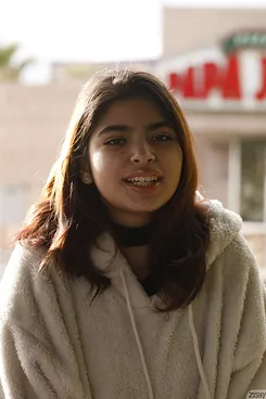 Naughty Indian teen Hazel Heart flaunts her panties & takes a bare home pounding