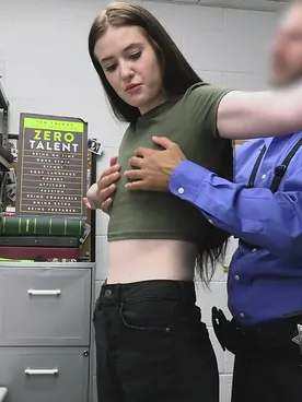 Elderly Boy Punishes Thief Athena Heart's Natural Tits & Pussy