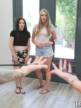 Watch Natasha Starr, Danni Rivers, Ashley Red & Lisey Sweet dominate and gobble each other's pussies in hot strap-on